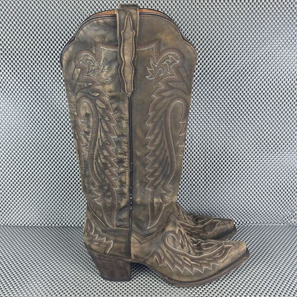 Dan Post Heather Cowboy Boots Womens 9 M Brown Leather Western Made In Mexico - Picture 1 of 16